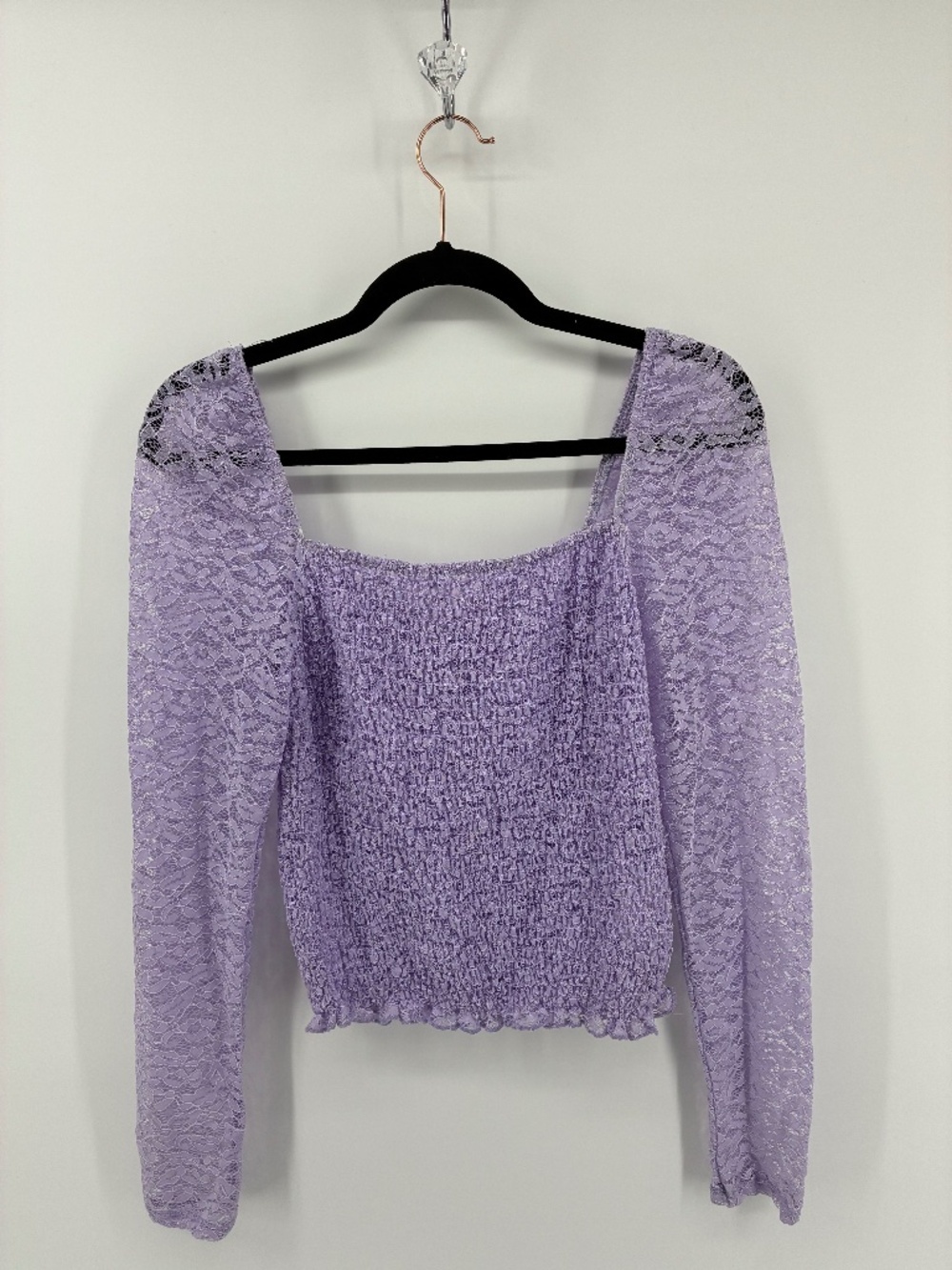 MASSIVE $10 SALE Revamped Purple Lace Blouse Smocked Peasant Spring Y2K